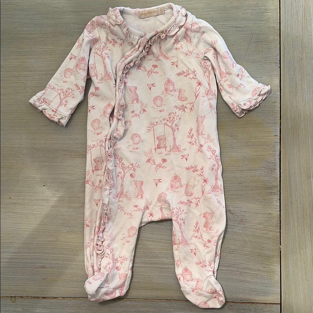 Pink Floral Footie One Piece